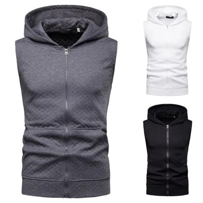 Cube Pattern Hooded Vest - Image 2