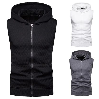 Cube Pattern Hooded Vest - Image 3