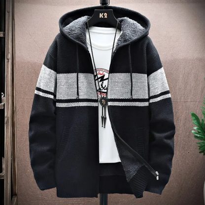 Knitted Striped Hoodie