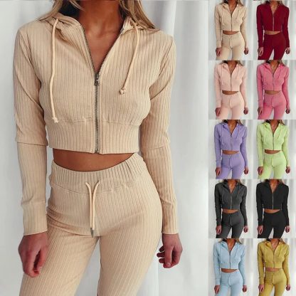 Slim Fit Hoodies and Pants Set - Image 2