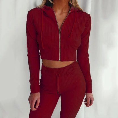 Slim Fit Hoodies and Pants Set - Image 3