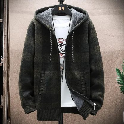 Plaid Fleece-Lined Winter Hoodies - Image 2