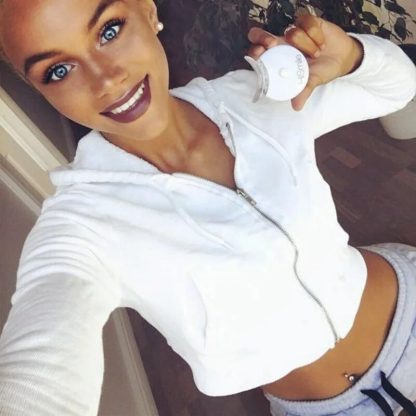 Cropped Zip-Up Hoodie with Pockets - Image 4
