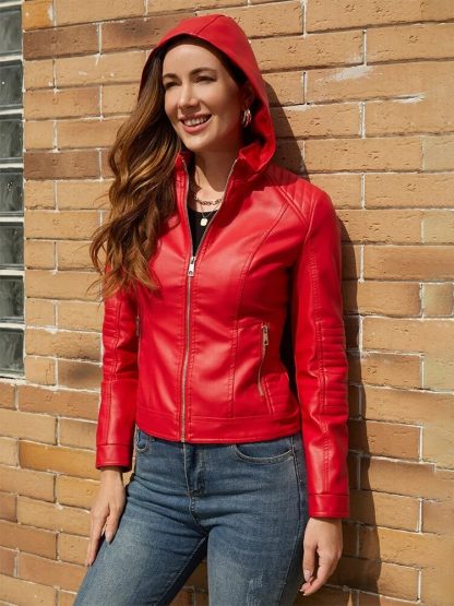 Casual Motor Biker Hoodie Jacket - Image 3