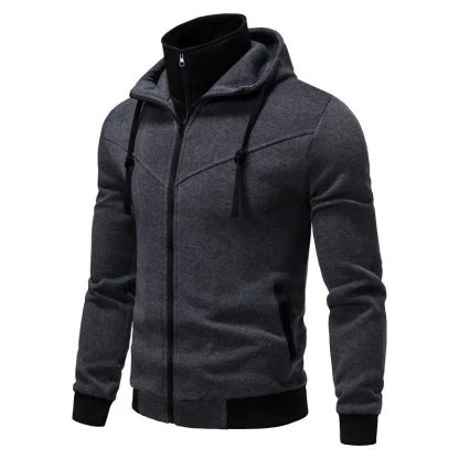 Zippered Stand-up Collar Jacket - Image 3