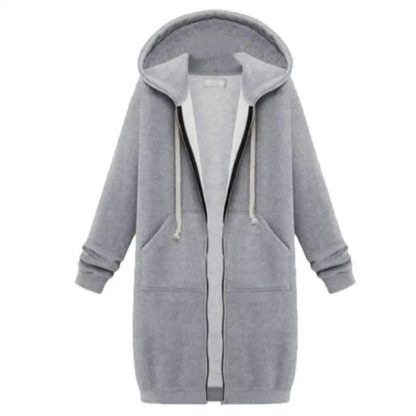 Thick Hooded Sweatshirt Coat - Image 2