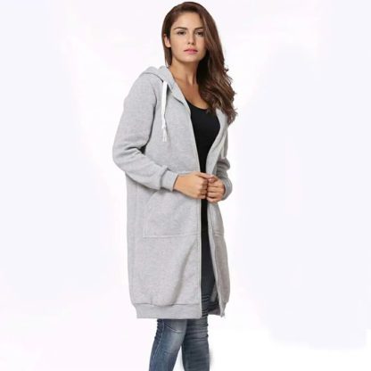 Thick Hooded Sweatshirt Coat - Image 3