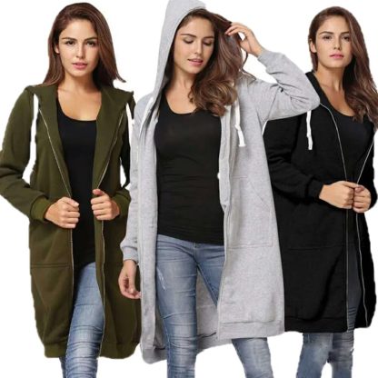 Thick Hooded Sweatshirt Coat - Image 4