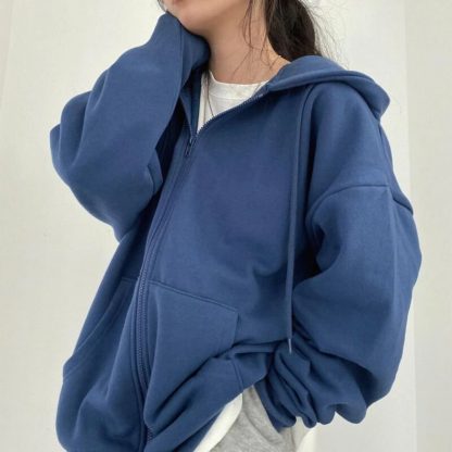 Streetwear Zip-Up Oversized Hoodies