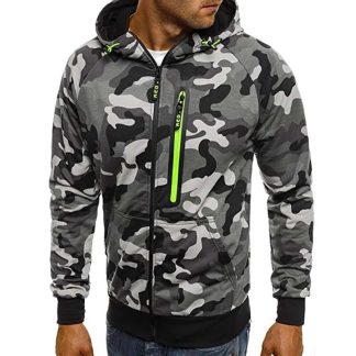 Camo Sweatshirt Hoodie Zip-Up