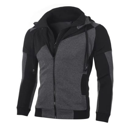 Double Zipper Slim Fit Hoodie - Image 6