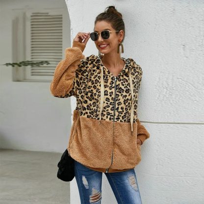 Warm Leopard Hooded Sweatshirts - Image 3