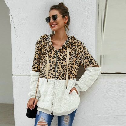 Warm Leopard Hooded Sweatshirts - Image 4