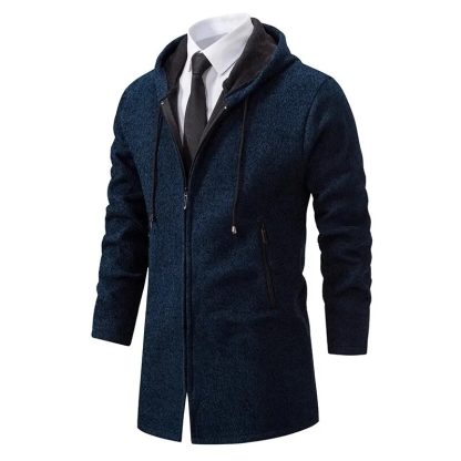 Zipper Slim Trench Hoodie - Image 4