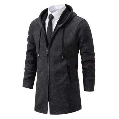 Zipper Slim Trench Hoodie - Image 5
