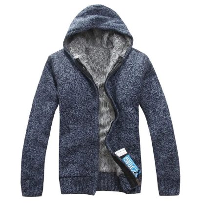 Thick Hooded Sweater with Zipper - Image 4
