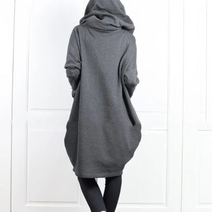 Full Length Loose Zipper Hoodie - Image 2