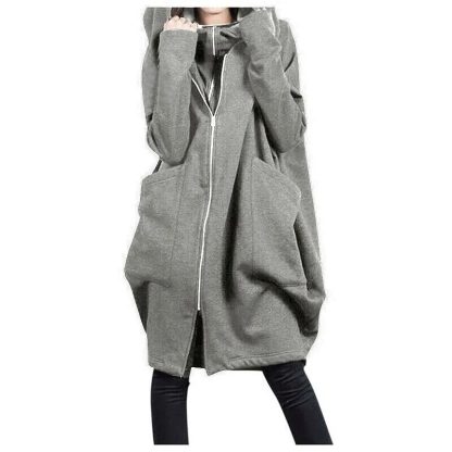 Full Length Loose Zipper Hoodie - Image 4
