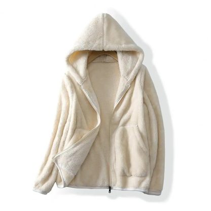 Hooded Long Sleeve Fleece Jacket - Image 3