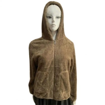 Hooded Long Sleeve Fleece Jacket - Image 4