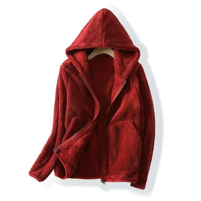 Hooded Long Sleeve Fleece Jacket - Image 5