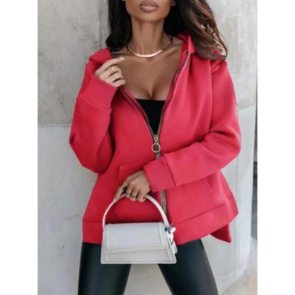Long Sleeve Hooded Sweatshirt Coat