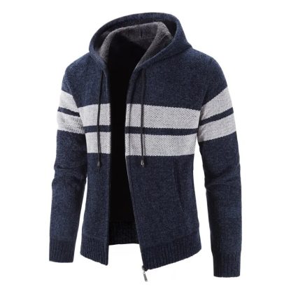 Casual Stripe Hooded Sweater - Image 3