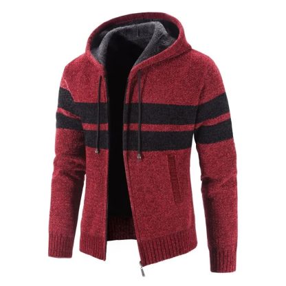 Casual Stripe Hooded Sweater - Image 5