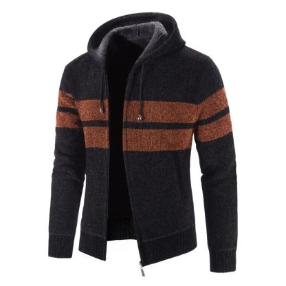 Casual Stripe Hooded Sweater - Image 6