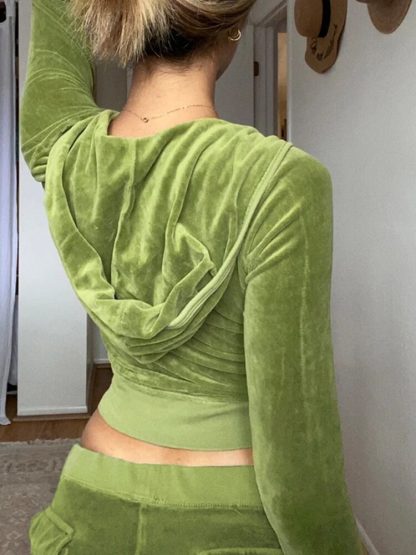 Skinny Overcoat Hoodie Top and Pants - Image 3