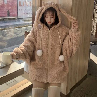 Cute Warm Plush Ears Hoodie