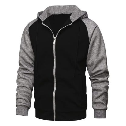 Color Contrast Plunger Sleeve Hoodie - Image 3