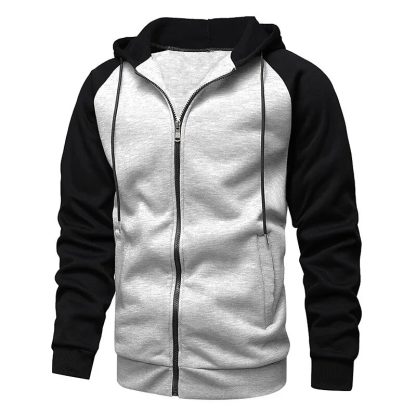 Color Contrast Plunger Sleeve Hoodie - Image 5