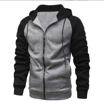 Color Contrast Plunger Sleeve Hoodie