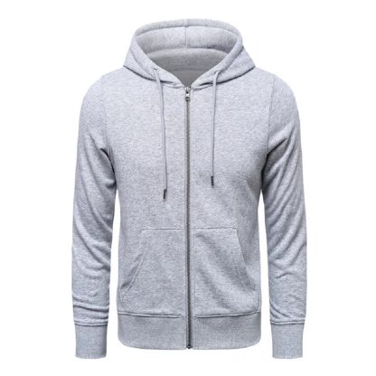 Simple Loose Zip-Up Hoodies - Image 4