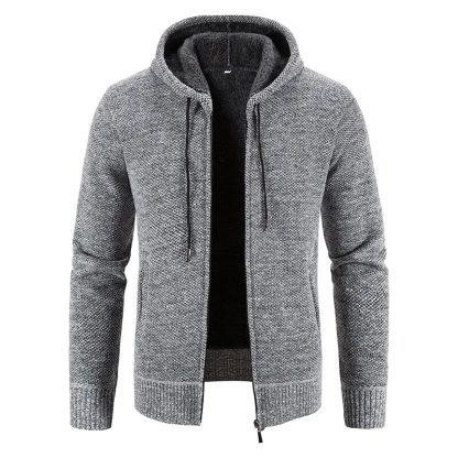 Knit Zip Up Plush Sweater - Image 2