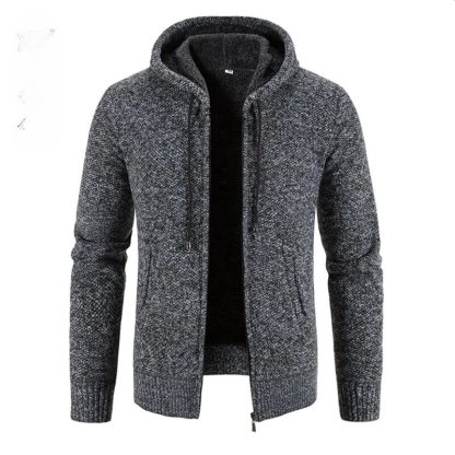 Knit Zip Up Plush Sweater - Image 3