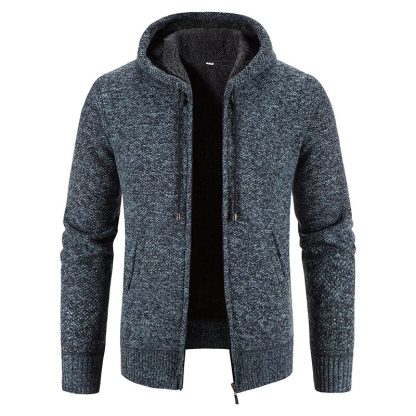 Knit Zip Up Plush Sweater - Image 4