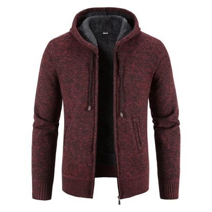 Knit Zip Up Plush Sweater - Image 5