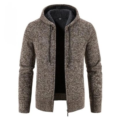Knit Zip Up Plush Sweater