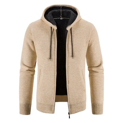 Knit Zip Up Plush Sweater - Image 6
