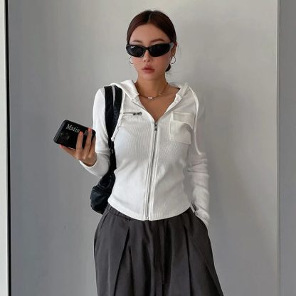 Fashion Slim Fit Zipper Hoodie - Image 2