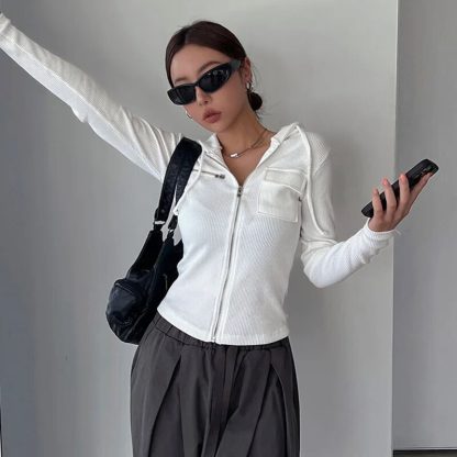 Fashion Slim Fit Zipper Hoodie - Image 3