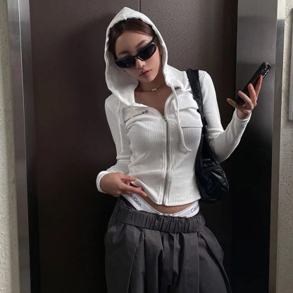 Fashion Slim Fit Zipper Hoodie - Image 4