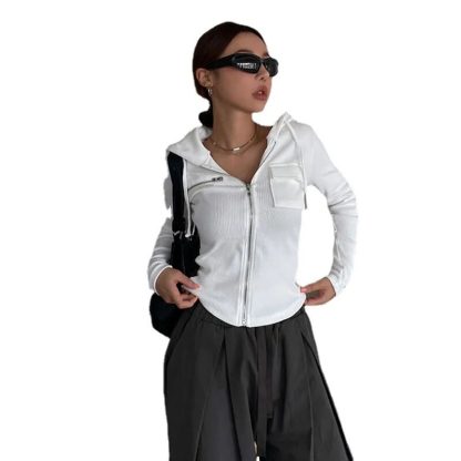 Fashion Slim Fit Zipper Hoodie - Image 5