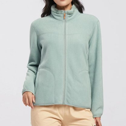 Fleece Collar Up Hoodie with Pockets - Image 3