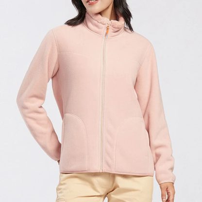 Fleece Collar Up Hoodie with Pockets - Image 4