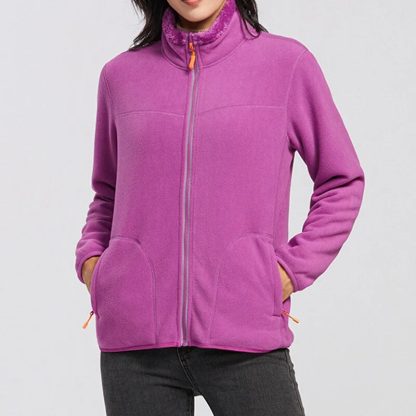Fleece Collar Up Hoodie with Pockets - Image 5
