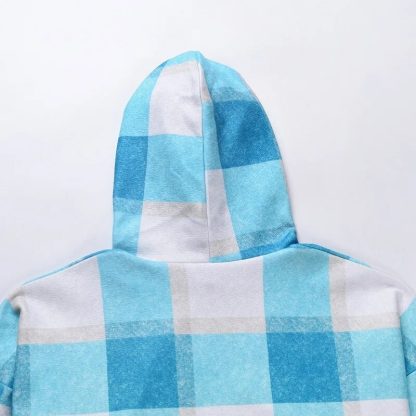Loose Plaid Big Pocket Hoodie - Image 4