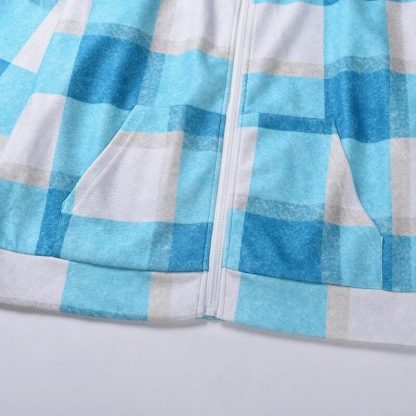 Loose Plaid Big Pocket Hoodie - Image 6